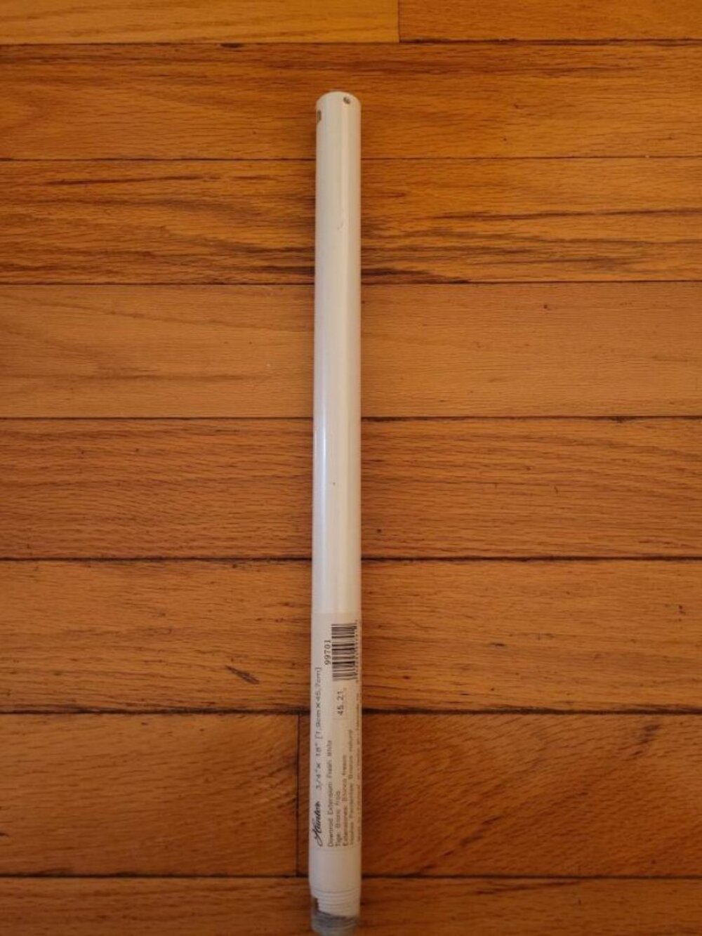 Hunter 3/4" x 18" Downrod Extension, Fresh White